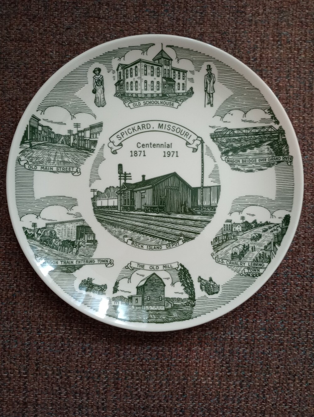 Spickard Missouri 1871-1971 Centennial Decorative Commemorative Plate